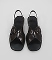 Ensemble, Prada (Italian, founded 1913), (a) linen, cotton, synthetic, (b) linen, cotton, (c) linen, cotton, synthetic, metal, (d, e) leather, synthetic, metal, Italian